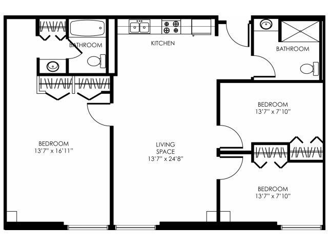 Floorplan - E Street Flats - Student Housing