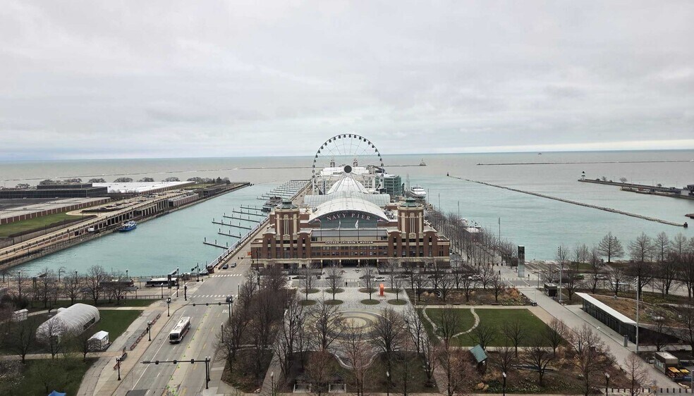 View from window to Lake Michigan and Navy Pier - 505 N Lake Shore Dr