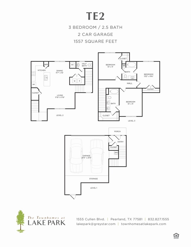 The Townhomes at Lake Park - TE2 - 2.5 Beds - 2.5 Baths - 1557 Sq. ft. - The Townhomes at Lake Park