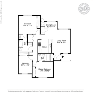 2BR / 2BA - Parkview Garden Townhomes