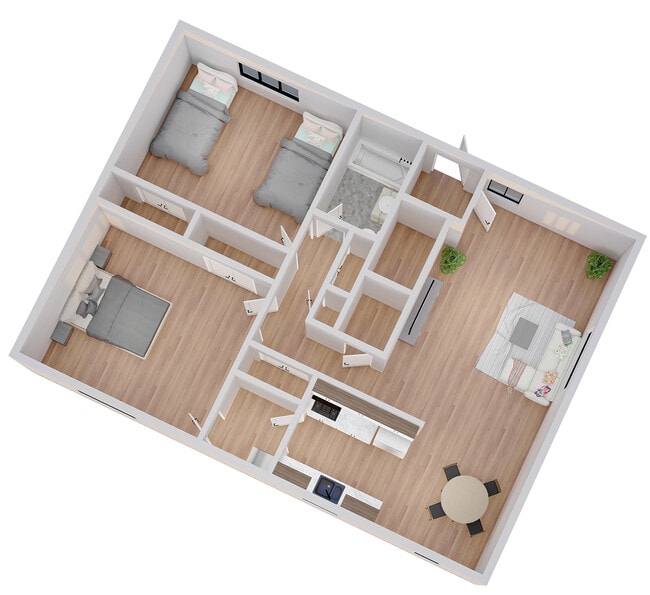 2BR Angle 3 - Clinton Village Apartments