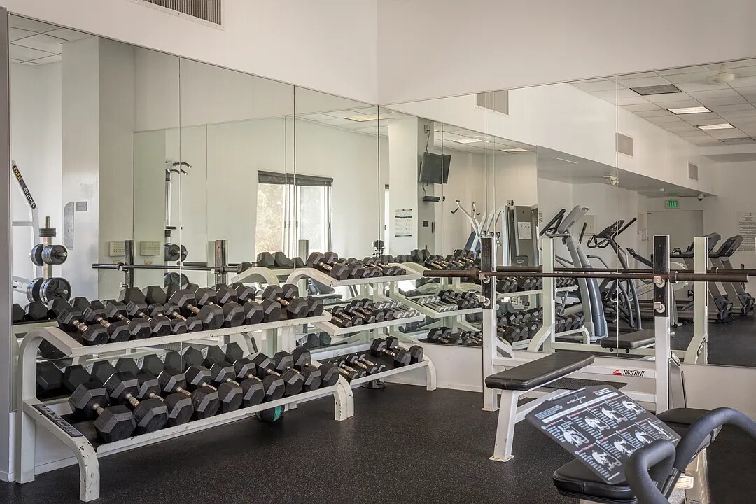 Free Weights in Building Fitness Center - 10501 Wilshire Blvd
