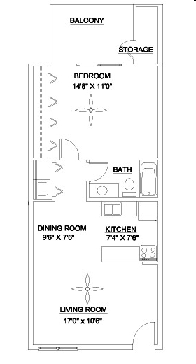 1BR/1BA - Lenox East