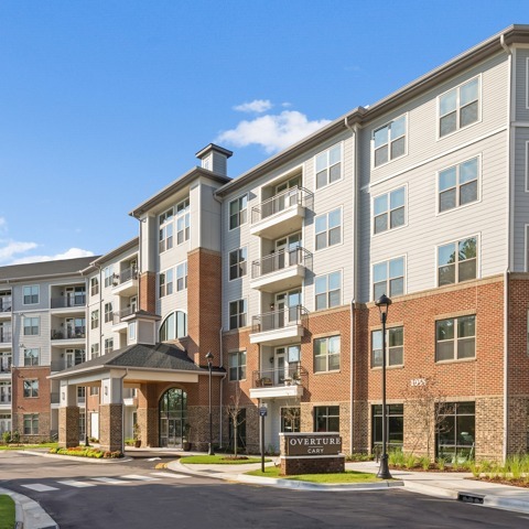 Exterior Entrance - Overture Cary 55+ Active Adult Apartment H...