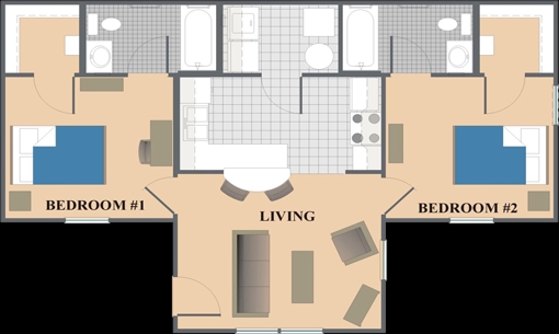 2BR/2BA - The Courtyards at University of Maryland