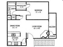 1BR/1BA - Hillcrest Apartments