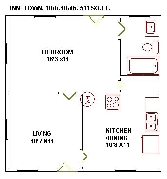 1BR/1BA - Inntown Apartments