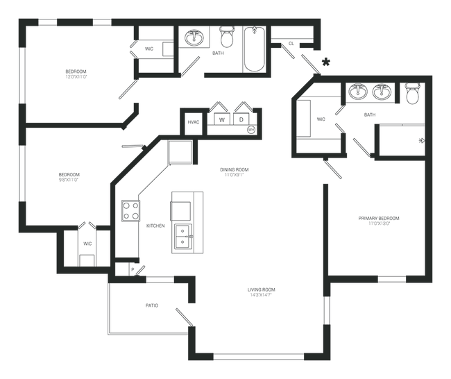 Floorplan - The Fountains of Conroe Apartment Homes