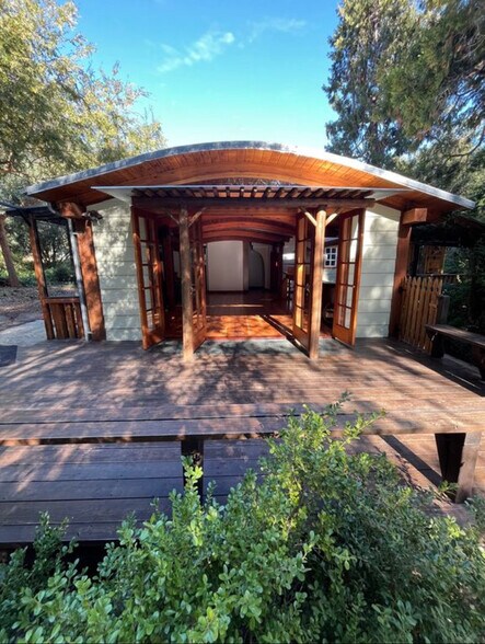 open doors to front deck - 1417 Old Topanga Canyon Rd