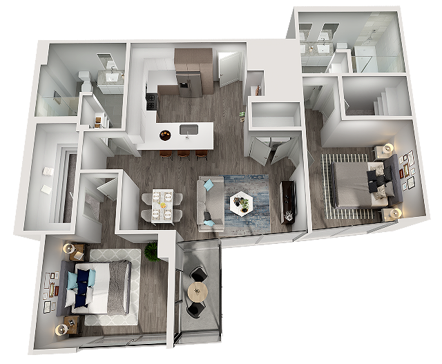 C1 Anya 1135 sq ft 2-2 - Aspire Post Oak