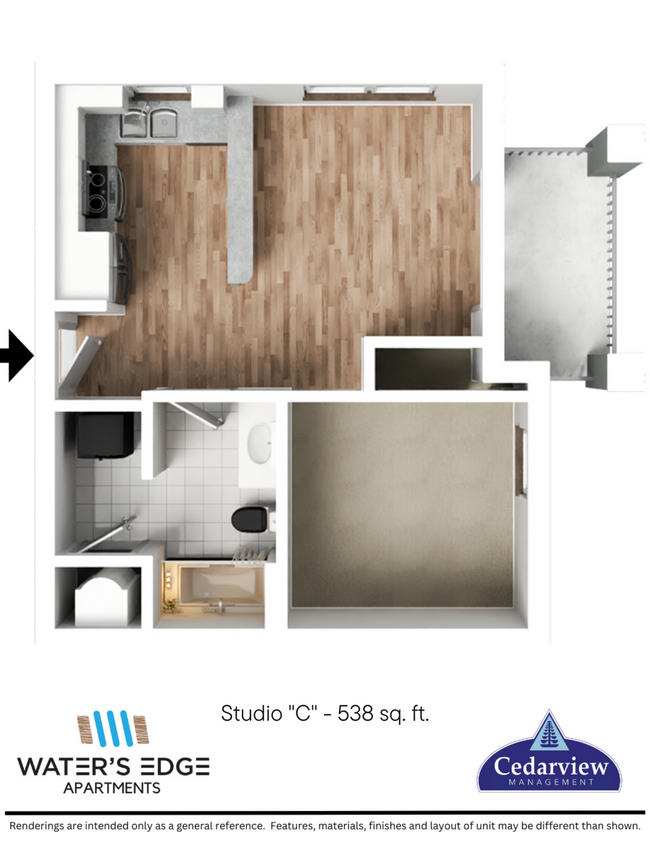 Floorplan - Waters Edge Apartments Bloomington