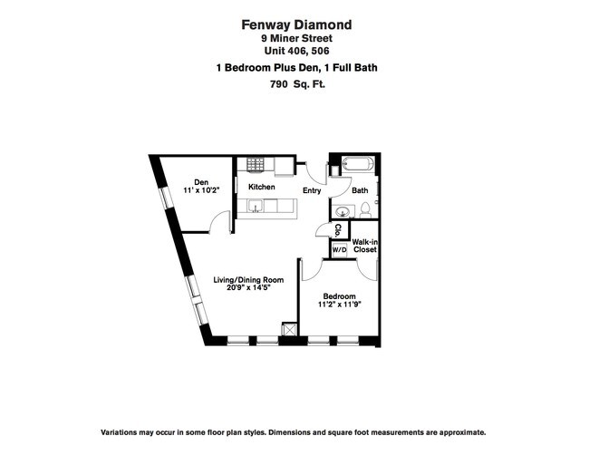 Floorplan - Fenway Diamond at 9 Miner Street