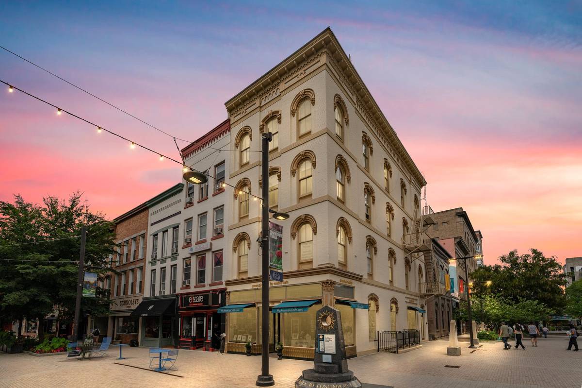 Susnet on thsi gorgeous iconic building - 102 N Tioga St