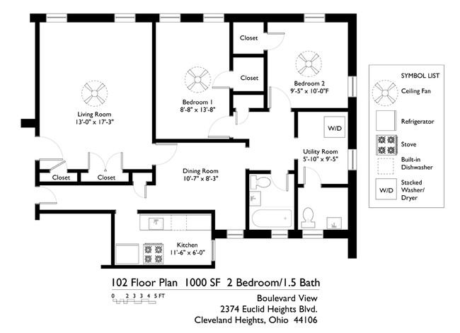 2BR/1.5BA - Boulevard View