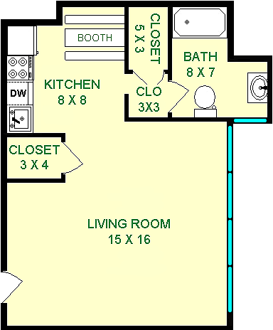 Aspen Studio Floorplan - Wellesley Place