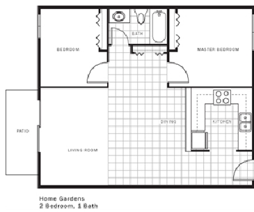 2BR/1BA - Home Garden Apartments