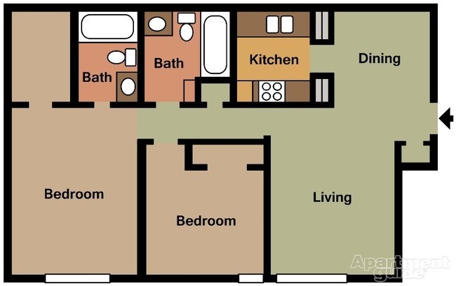 2BR/2BA - Ashley Crest