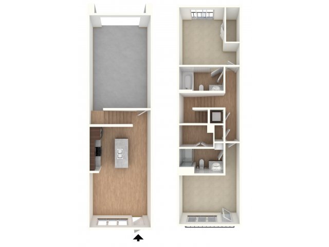 TH2 - floor plan, unfurnished - Northside Apartments