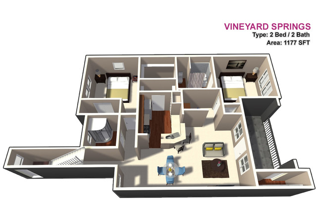 2 BED / 2 BATH - Vineyard Springs