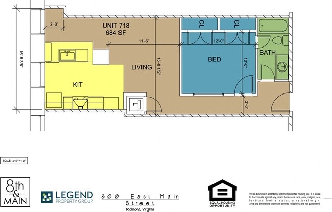 Floorplan - 8th and Main - All Utilities Included