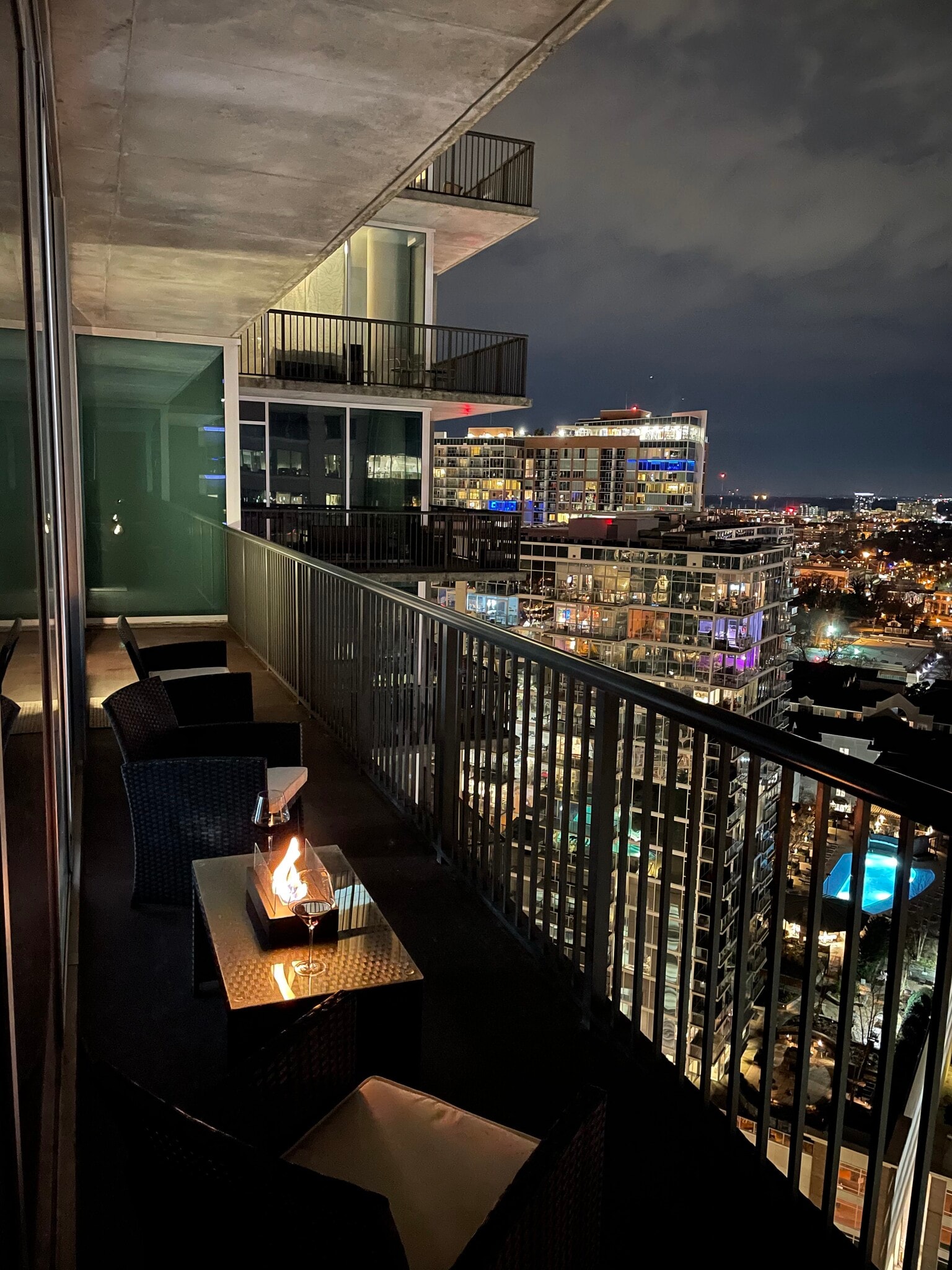 Night time view from balcony - 1080 Peachtree St NE