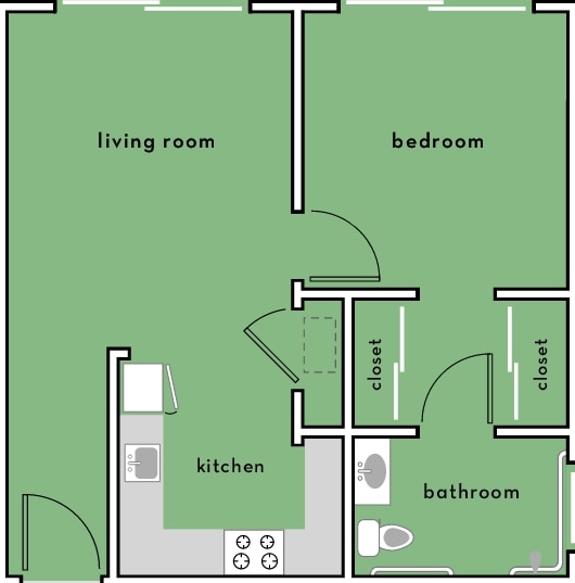 1BR/1BA - Oak Street Manor