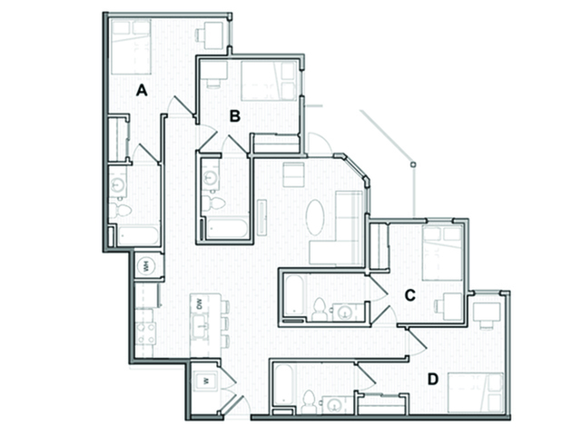 4x4 Premium Balcony A - Student | Uncommon Wilmington