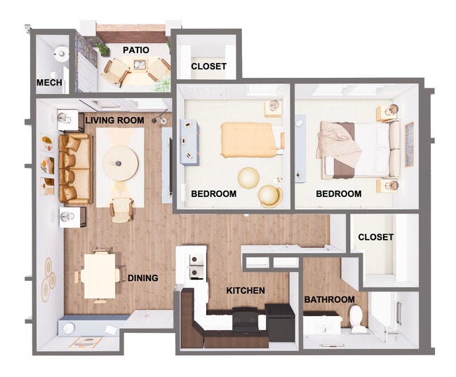 Two Bedroom one Bath - Sunday Village