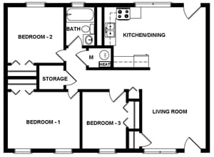 3BR/1BA - Perrytown Apartments
