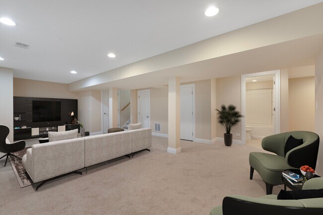 Staged Basement/Media Room - 470 Green Bay Rd
