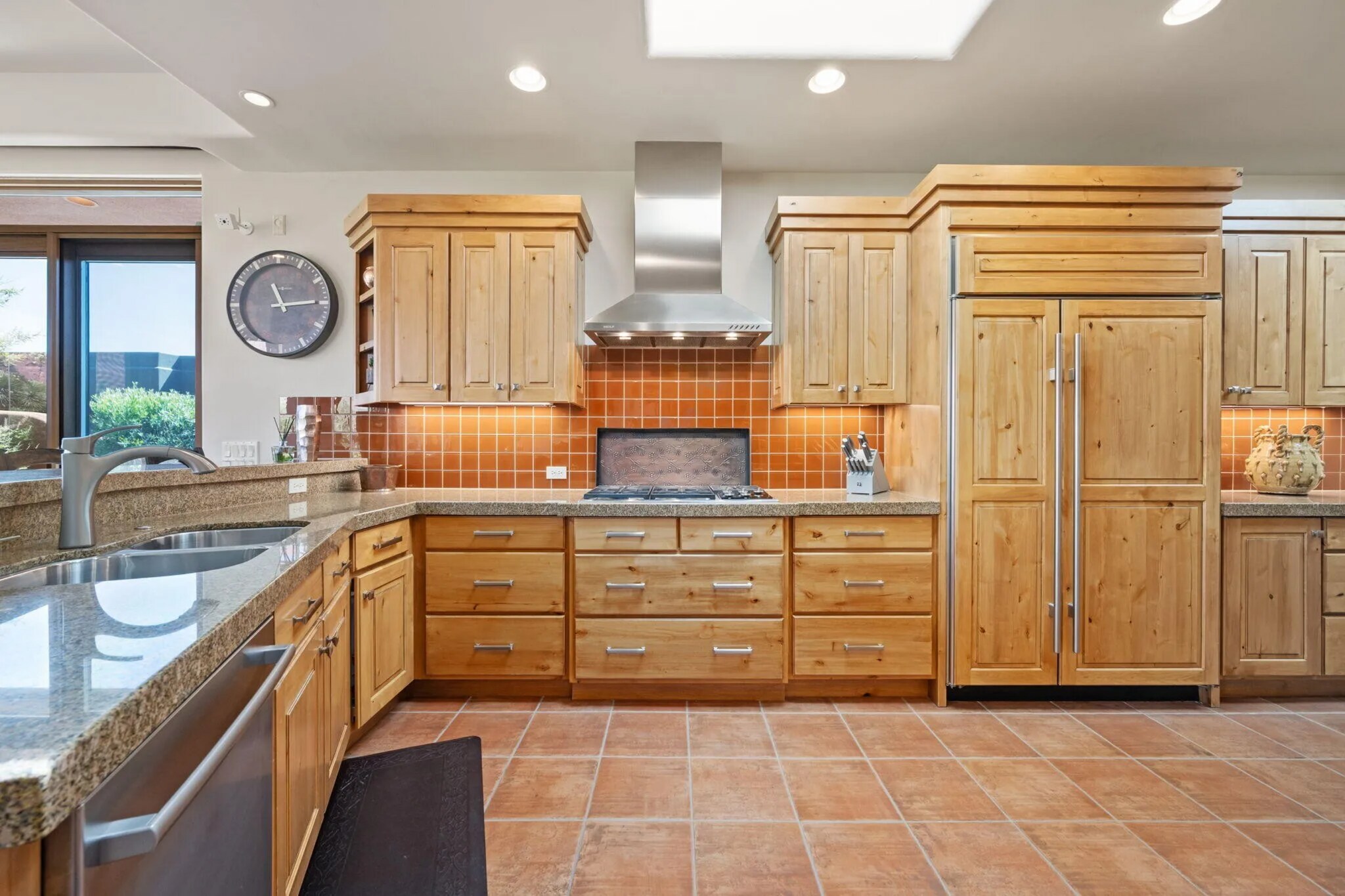 Pro-Grade Wolf Range Anchors Rustic Alder Kitchen - 1500 E Split Rock Dr