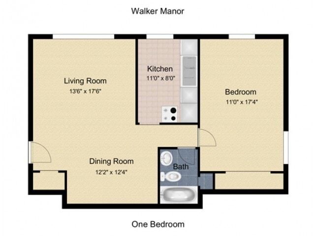 1 bedroom - Walker Manor