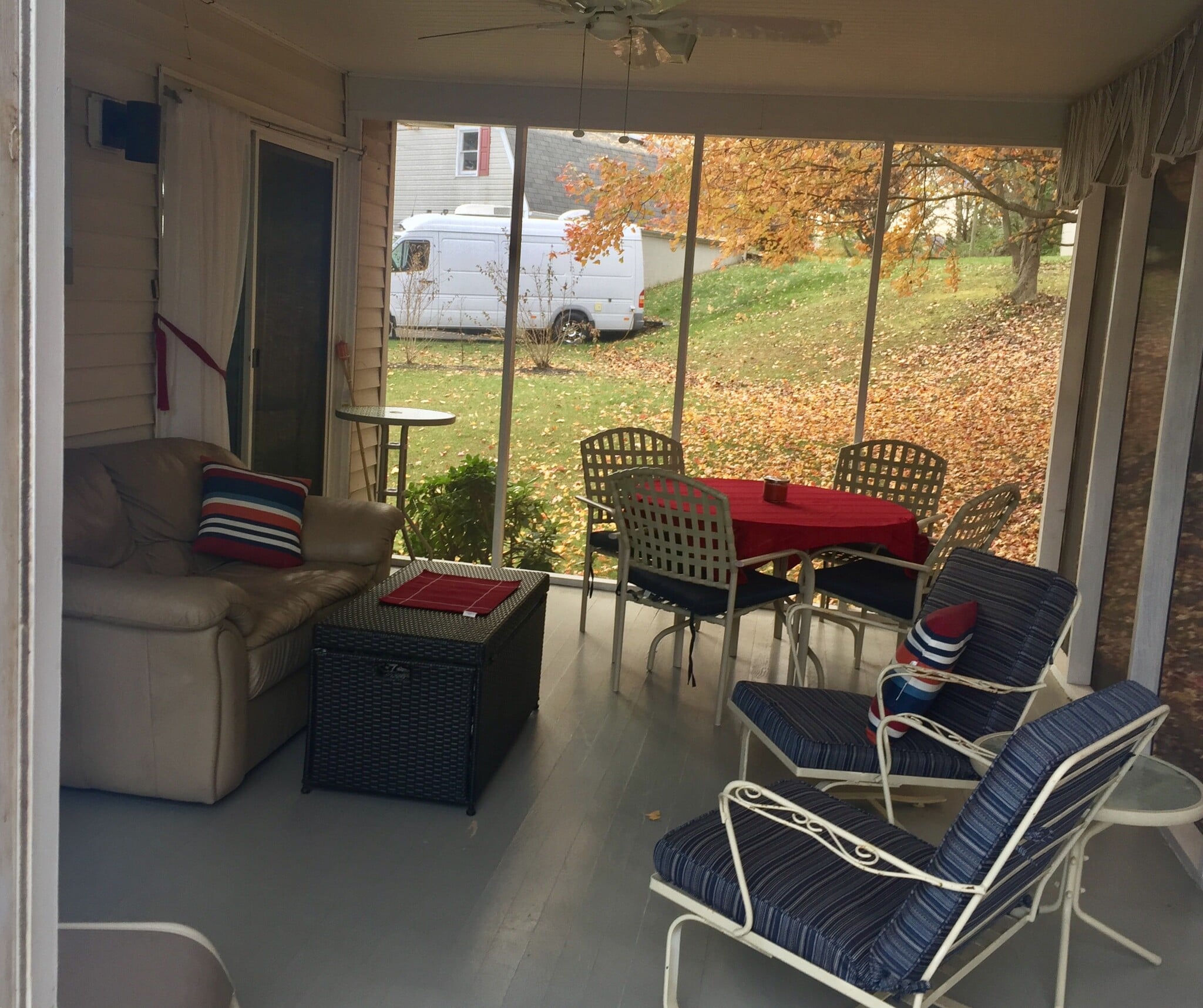 Sunroom- draw curtains from the outside for privacy. - 7288 Beechtree Ct