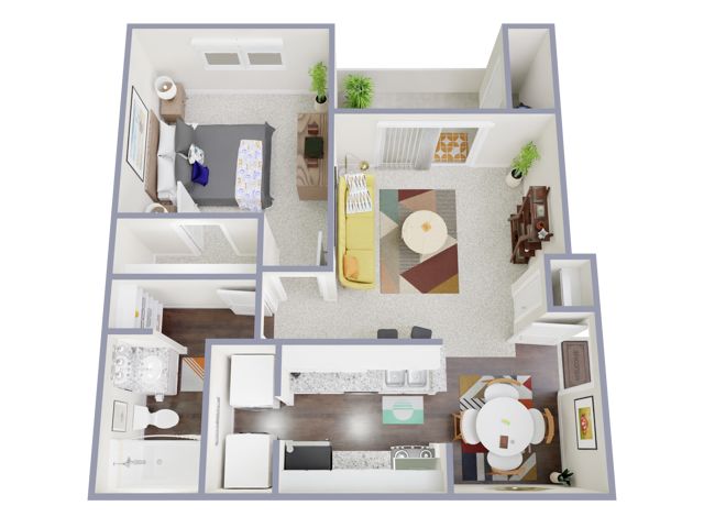 1 Bedroom, 1 Bathroom - Ovation Apartments