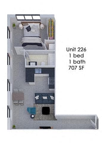 Floorplan - Fording Flats - All Utilities Included