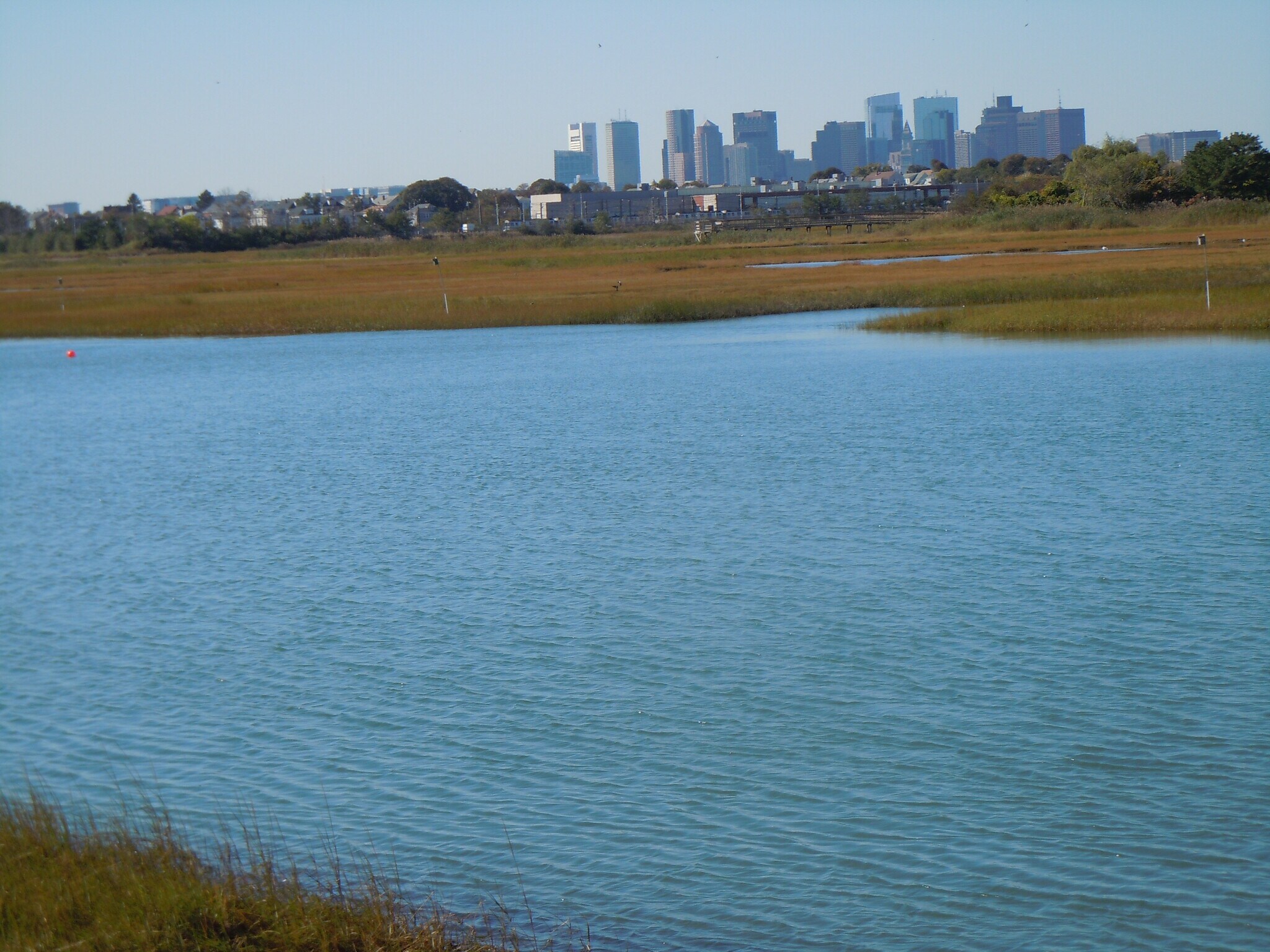 view of downtown Boston skyline at mid-tide - 103 Summer St