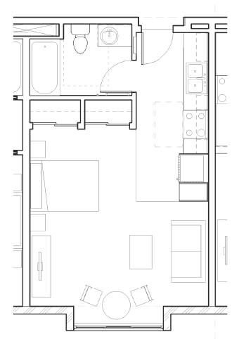 Studio- 0BR/1BA - Town Center Station