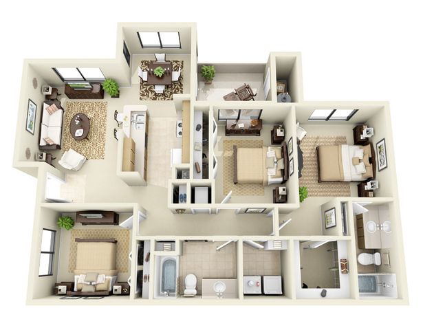 Floorplan - Towne Square Apartment Homes