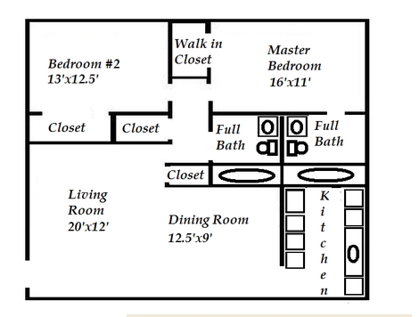 2BR/2BA - Parkview Apartments