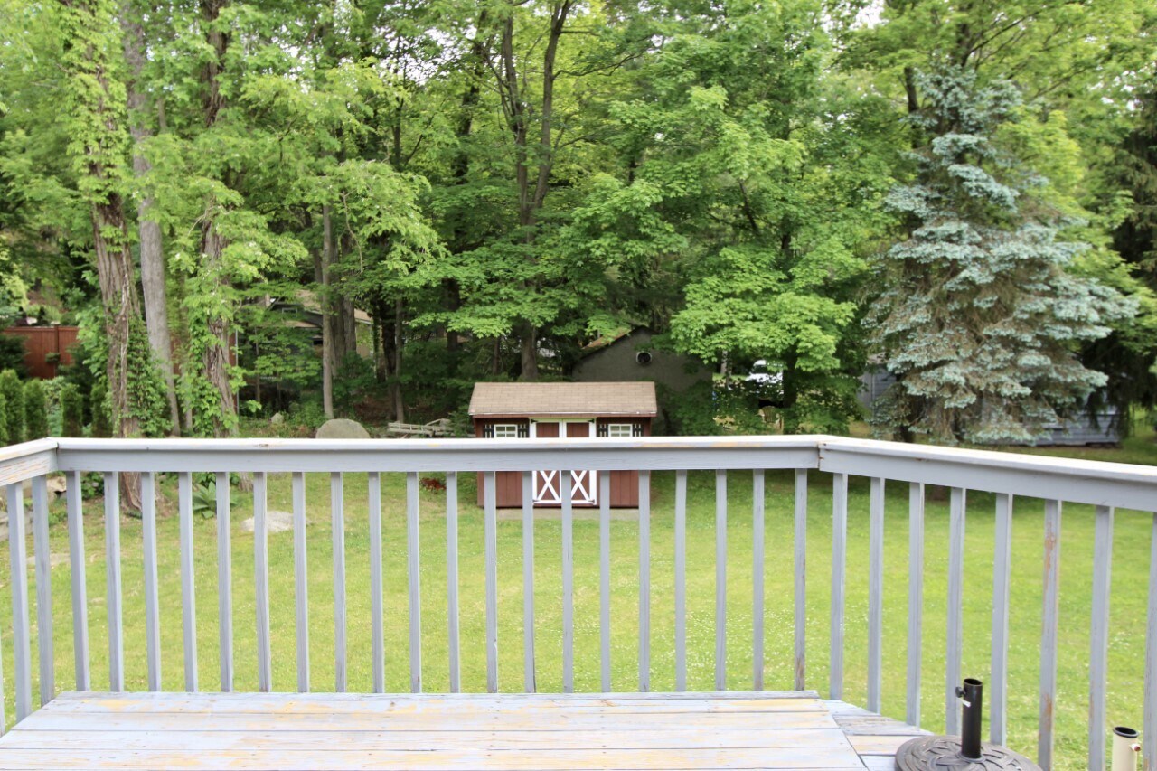 Deck view to rear level yard - 6 Rocky Ridge Rd