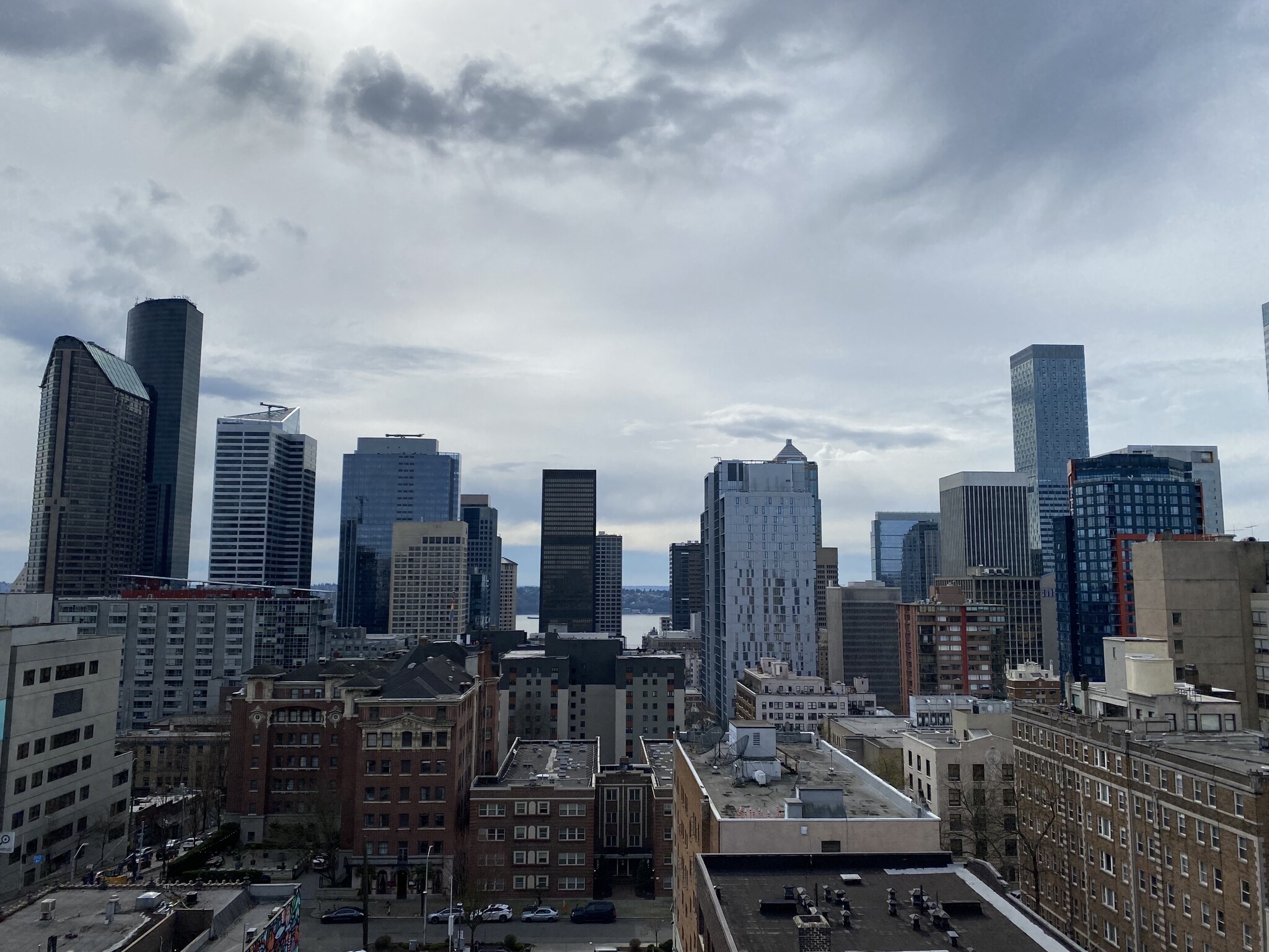 View from unit (this pic is a few years old so skyline has changed slightly, but still see Mts, Bay) - 1105 Spring St