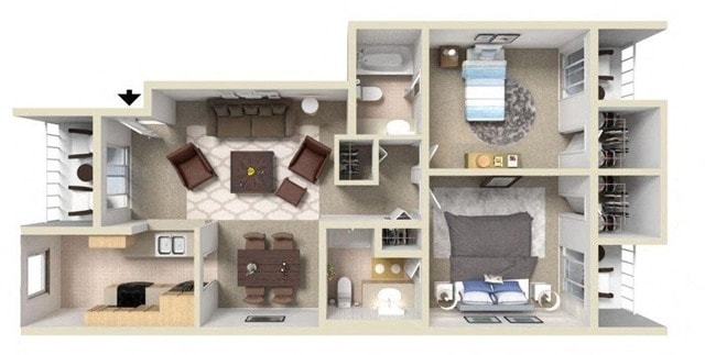 Two Bed Two Bath - Rancho Verde