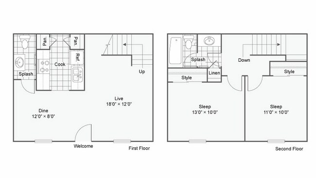 2-bed-1.5-bath-townhome-hallman-931-sqft - The Vibe Apartments