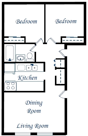 2BR/1BA - Brookside Apartment Homes