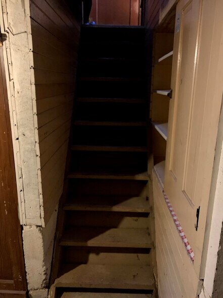 stairwell to basment - 400 Milwaukee Ave