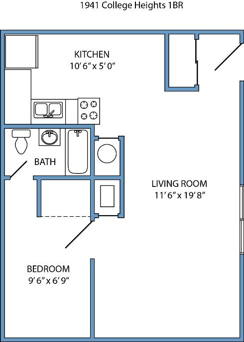 1-bed, 1-bath - 1941 College Heights Road