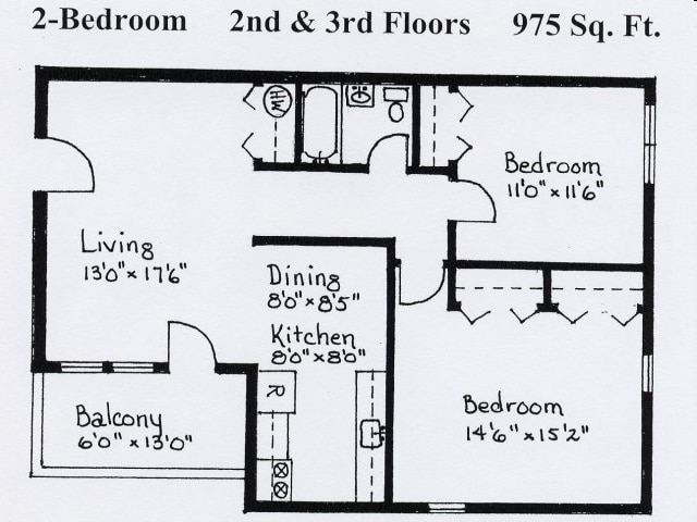 2BR/1BA - Garden Club Apartments