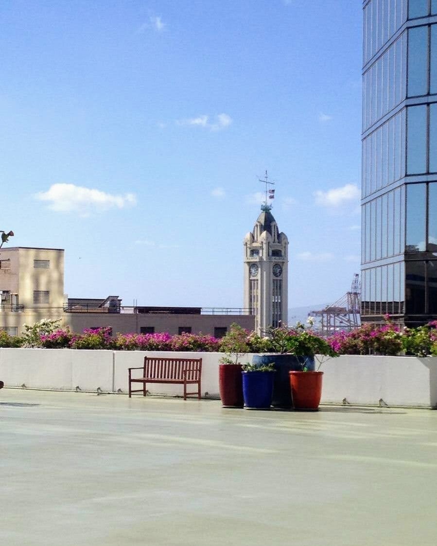 View of Aloha Tower from Pool & BBQ Area - 225 Queen St
