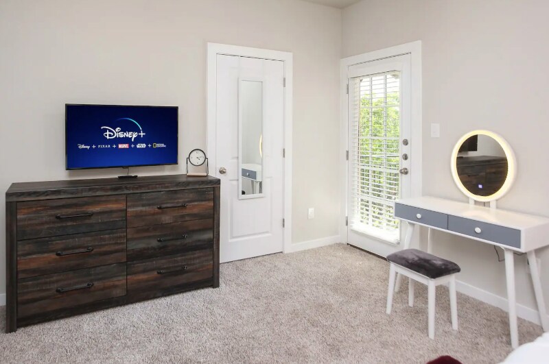 MBR, Balcony, vanity and Wall mounted TV - 850 E Erie Ave