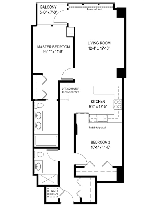 2BR/2BA - 235 W Van Buren St
